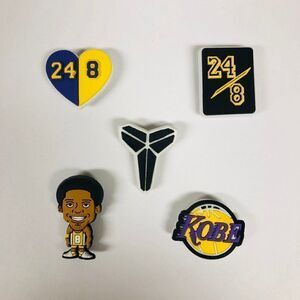 5pc Kobe Shoe Charms - Basketball Star Croc Accessories